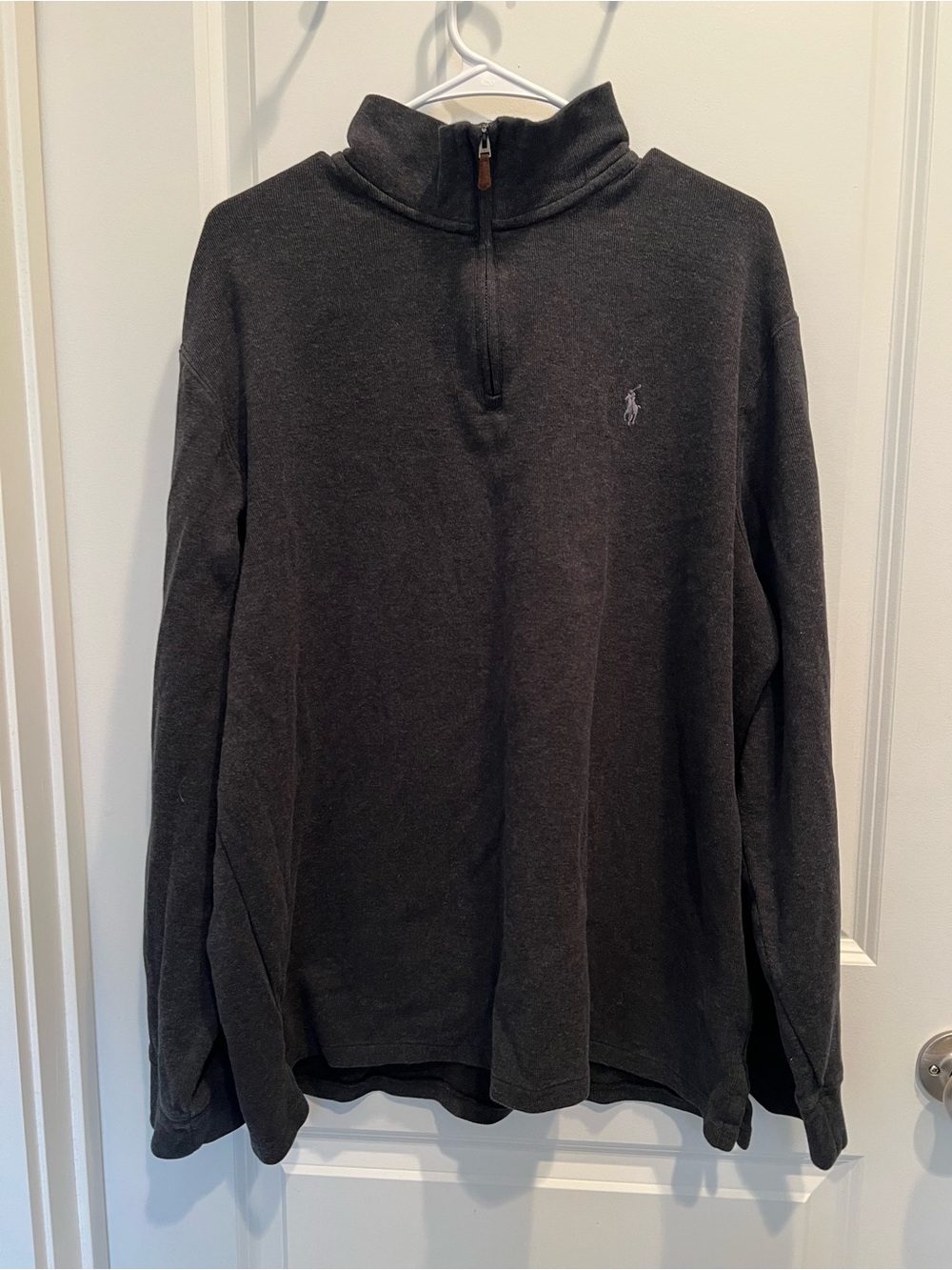 Polo Ralph Lauren Estate-Rib Quarter-Zip Pullover Gray XL